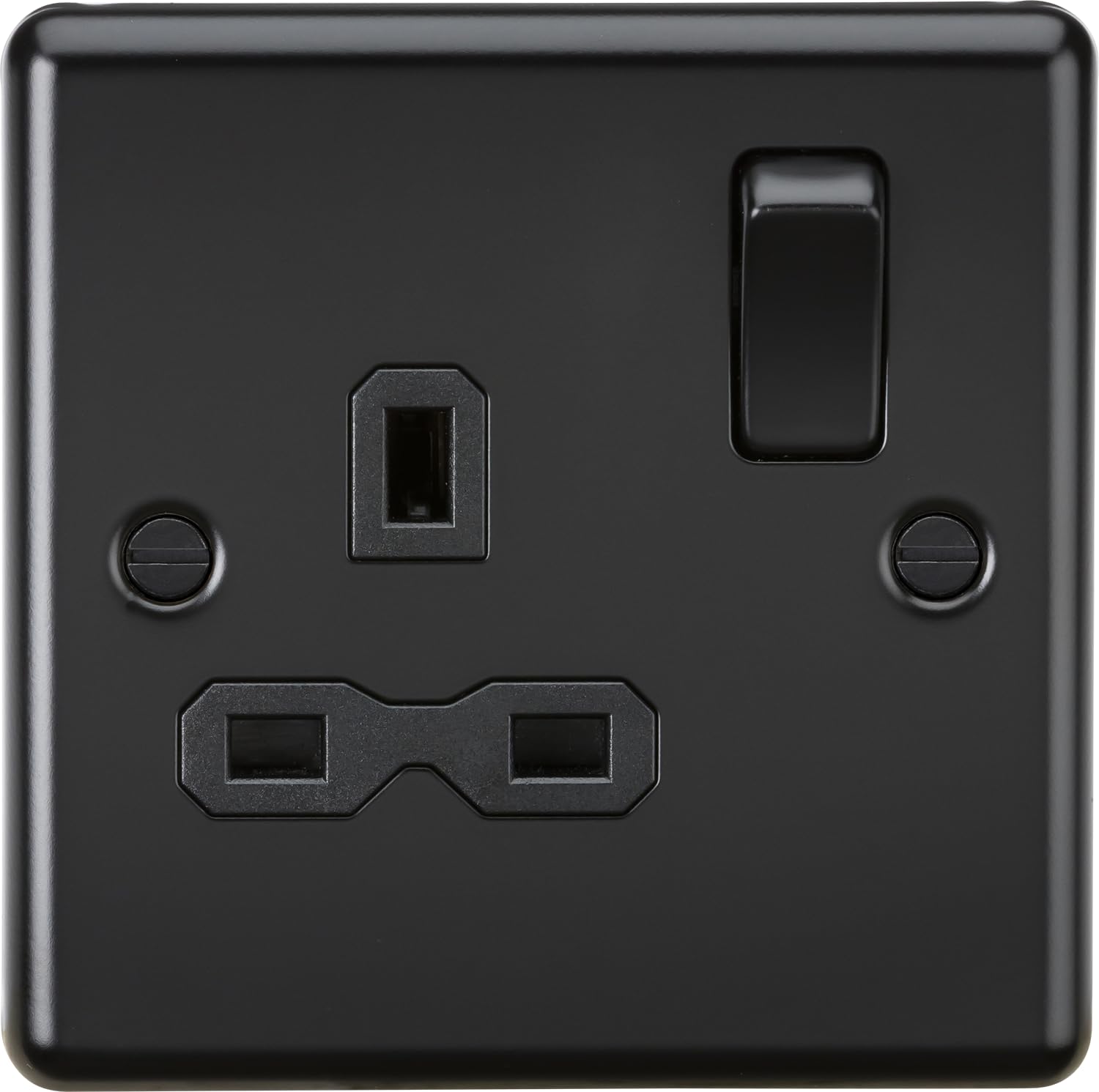 Knightsbridge 13A 1G DP Switched Socket - Matt Black