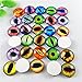 Julie Wang 18mm 40pcs Mixed Dragon Eyes Flatback Glass Cabochon Dome for Artworks Making Jewelry Settings Craft DIY Findings