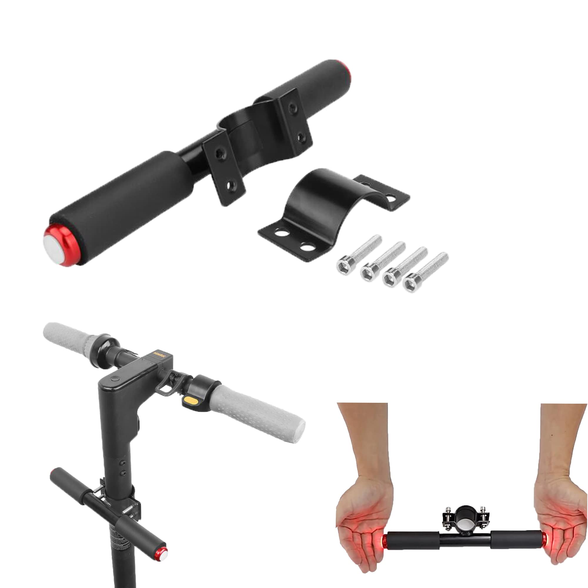 Fututech Electric Scooter Handle Handlebar Kids with Warning Light for Segway Ninebot ES Series Max G30/G30E ll/G30 LE/ES1LD Accessories Scooters