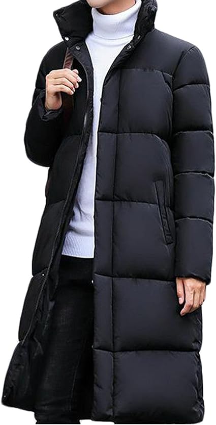 Amazon Lisa Pulster メンズ ダウンコート ロング 秋 冬 長袖 無地 上品 ゆったり 軽量 厚手 ダウンジャケット 柔らかい 上着 防風 防寒 韓国風 通勤 ダウンアウター ブラック Xxl コート ジャケット 通販