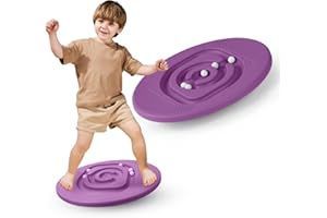 MOCUTEEN Balance Board for Kids with Maze - Plastic Wobble Board for Skiing Surfing Snowboard Training, Non-Slip Sensory Rocker Board for Toddlers 3-12, Core Strength Physical Therapy Equipment & Skateboard Balance Trainer