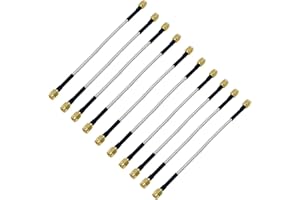 10PCS Semi Rigid RG402 0.141" Silver Cable SMA Male Jack to Male Plug Coaxial Extension Jumper Pigtail Wire(10CM)