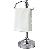 SunnyPoint Deluxe Free Standing Heavy Weighted Countertop Fingertip Towel Holder Stand (Satin Nickle)