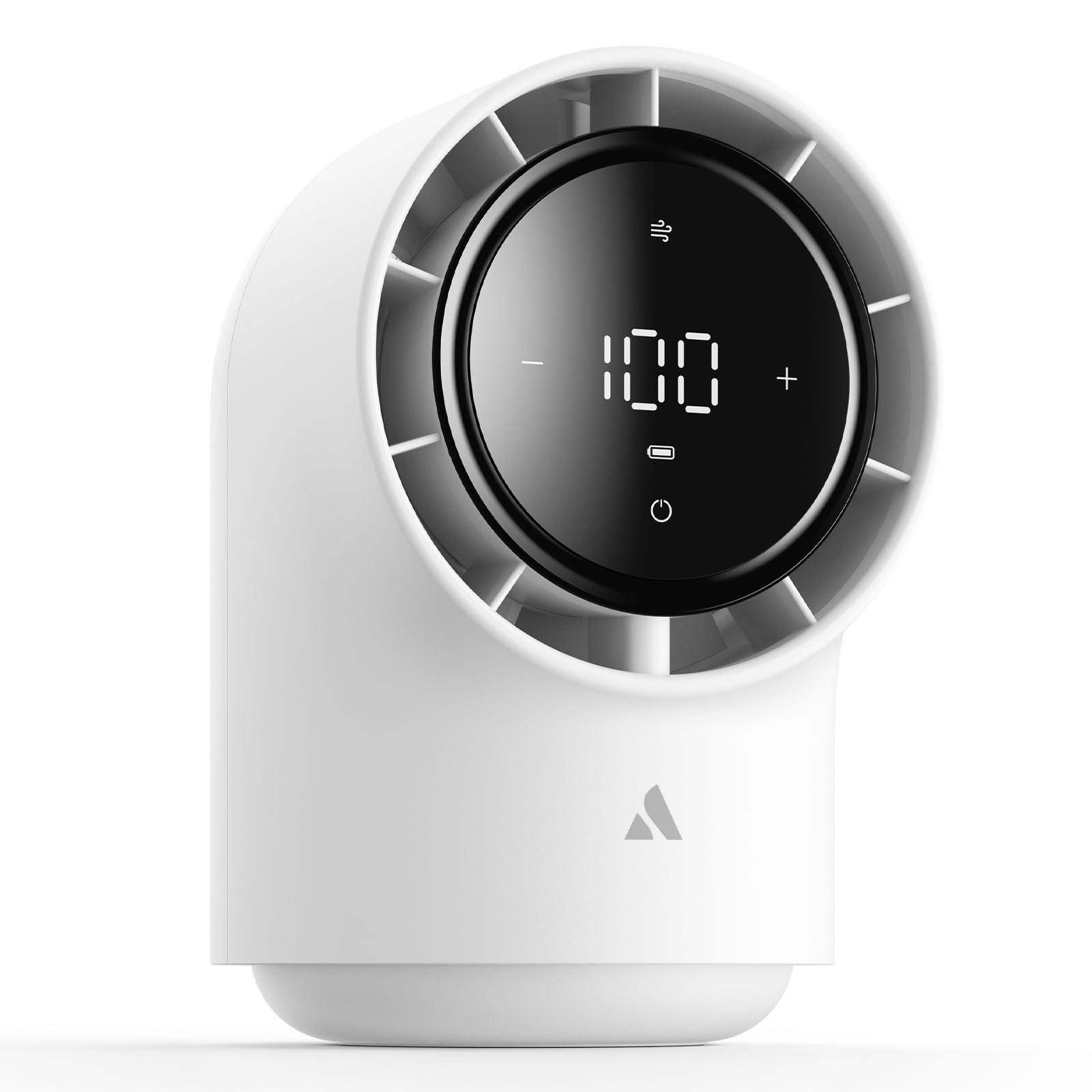 Photo 1 of Aecooly Touch Control Desk Chic 01 Lite Fan, 100 Speeds Quiet Digital Display Small Table Fan, 4000mAh Battery Powered Desktop Fan for Bedroom, Bedside, Office, Travel -White