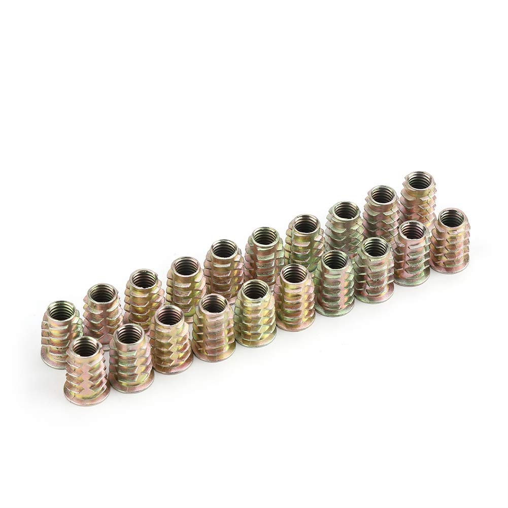 20pcs M8 Wire Nuts Threaded Hex Drive Head Furniture Hex Socket Screw Zinc Alloy for Wood Insert Assortment Kit(M8*20)