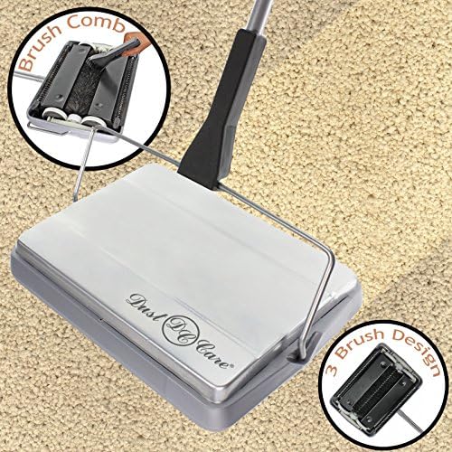 Varredora Nova Silver Cordless Carpet &amp; Hard Floor Manual Sweeper