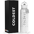 Coldest Sports Water Bottle with Straw Lid Vacuum Insulated Stainless Steel Metal Thermos Bottles Reusable Leak Proof Flask for Sports Gym (40 oz, Carrara Marble)