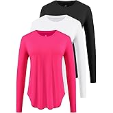 Star Vibe Women's Quick-Dry UPF 50+ Long Sleeve Workout Tops Lightweight Athletic Shirts Gym Hiking Outdoor 3 Pack