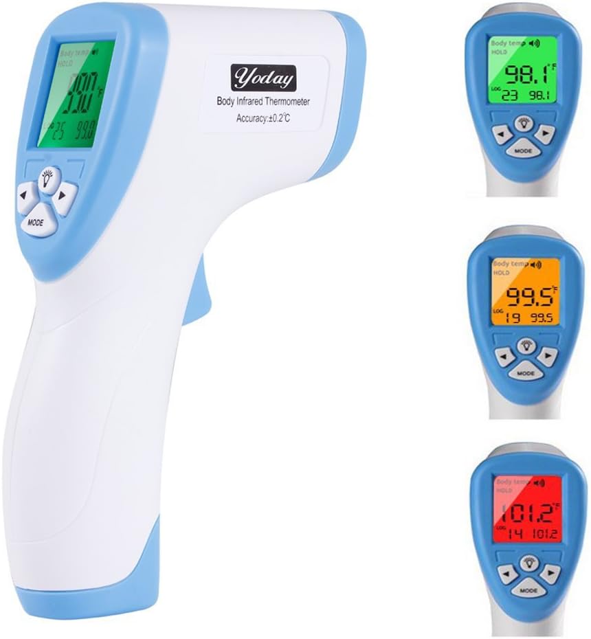 YODAY Forehead Digital Thermometer Medical Grade Multi-function High Sensitivity Non-contact Digital Infrared , No Touch Instant Results Forehead Body Thermometer For Baby, Adults And Object