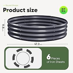 KING BIRD Raised Garden Bed Galvanized Round