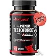 Testosterone Support for Men, Made in Canada, Ashwagandha KSM-66 | Helps with Stress, Aerobic Endurance, and Physical Perform