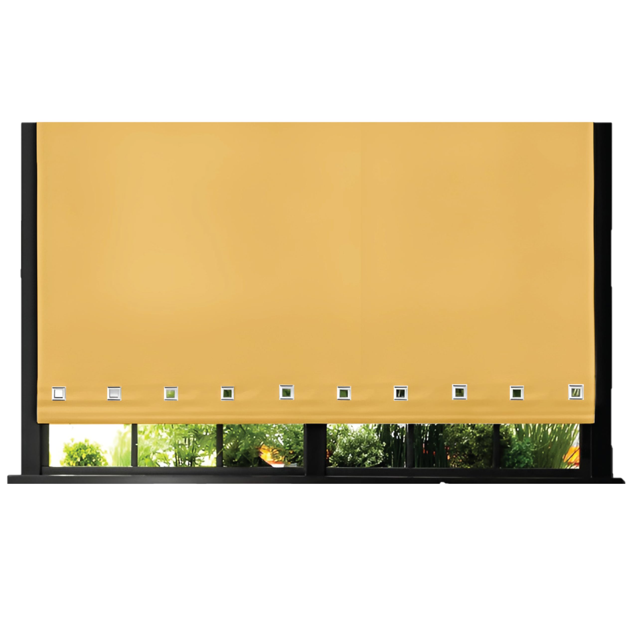 Funky Gadgets Roller Blinds Square Eyelet Light Filtering Roller Blind Daylight Trimmable Blinds Child Safe Easy Fit Metal Tube Home Office Window Blinds- Ochre, W60 x L165cm — image 1