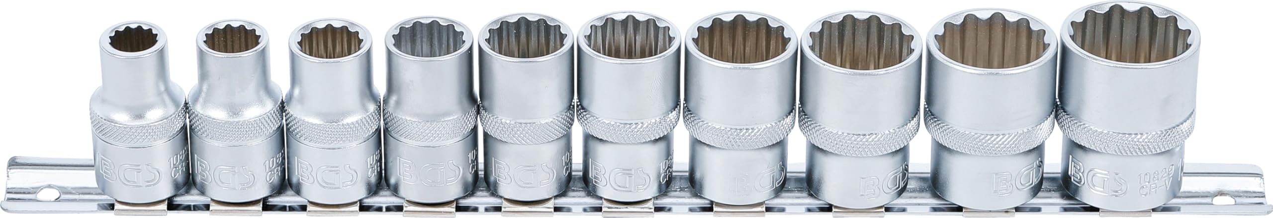 BGS 9114 | Socket Set, 12-point | 12.5 mm (1/2") Drive | Inch Sizes | 10 pcs.