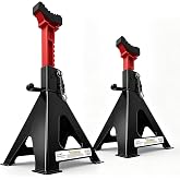 6 Ton Heavy Duty Car Jack Stands with Double Locking for Trucks,Black+Red | 2-Pack Jack Stands 6 Ton(13,200lbs) ,17.25"-23.87" 13 Level Adjustable,Rubber Pads Prevent Scratch,DIY,Trucks,Garage,Home,Car
