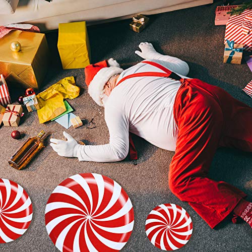 image for Outus 33 Pieces Peppermint Floor Decals Stickers Christmas Wall Window