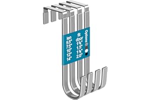 Mars-Rock Over The Door Hooks 4 Pcs L=5.5" Fit 1 3/8" Door Grey Plastic Coating for Hanging Towel Robe Hanger for Bathroom Dorm Room Bunk Bed Wreath Ironing Board Holder Cute Thin Single Heavy Duty