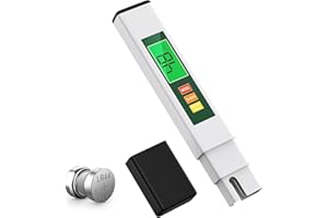 JRQHF TDS Water Tester, 4 in 1 TDS Meter Digital Water Tester for Drinking Water, Professional 0-9990ppm PPM EC & Temp Water TDS Meter for Home & Travel Regular Water Quality Testing White & Green 6 in