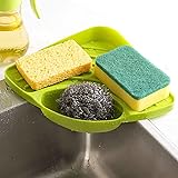 Tloowy Kitchen Gadget Organizer Sink Suction Corner Shelf Wall Cuisine Dish Rack Drain Shelf Sponge Holder