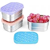 Tanjiae Snack Pro - Small (1 CUP) Stainless Steel Snack Containers for Kids | Easy Open Leak Proof Food Containers with Silicone Lids - Perfect Metal Toddler Lunch Box for Daycare and School (8oz*3)
