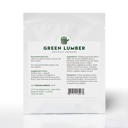 Green Lumber 2 Pack Supply All Natural Testosterone Booster Made With Pure Eurycoma Longifolia