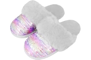 Orthoshoes Girls Fluffy Slippers,Faux Fur Fuzzy Slip-on House Slippers Clog Memory Foam House Shoes with Ribbon Bow for Girls Bedroom Indoor