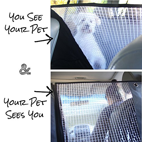 Car Seat Cover for Dogs by Drive Auto Products - Best Pet Hammock for Car, Thick Canvas & Heavy Duty Clear Viewing Window - Waterproof Protection is Nonslip and Fits Almost Any Vehicle, Universal