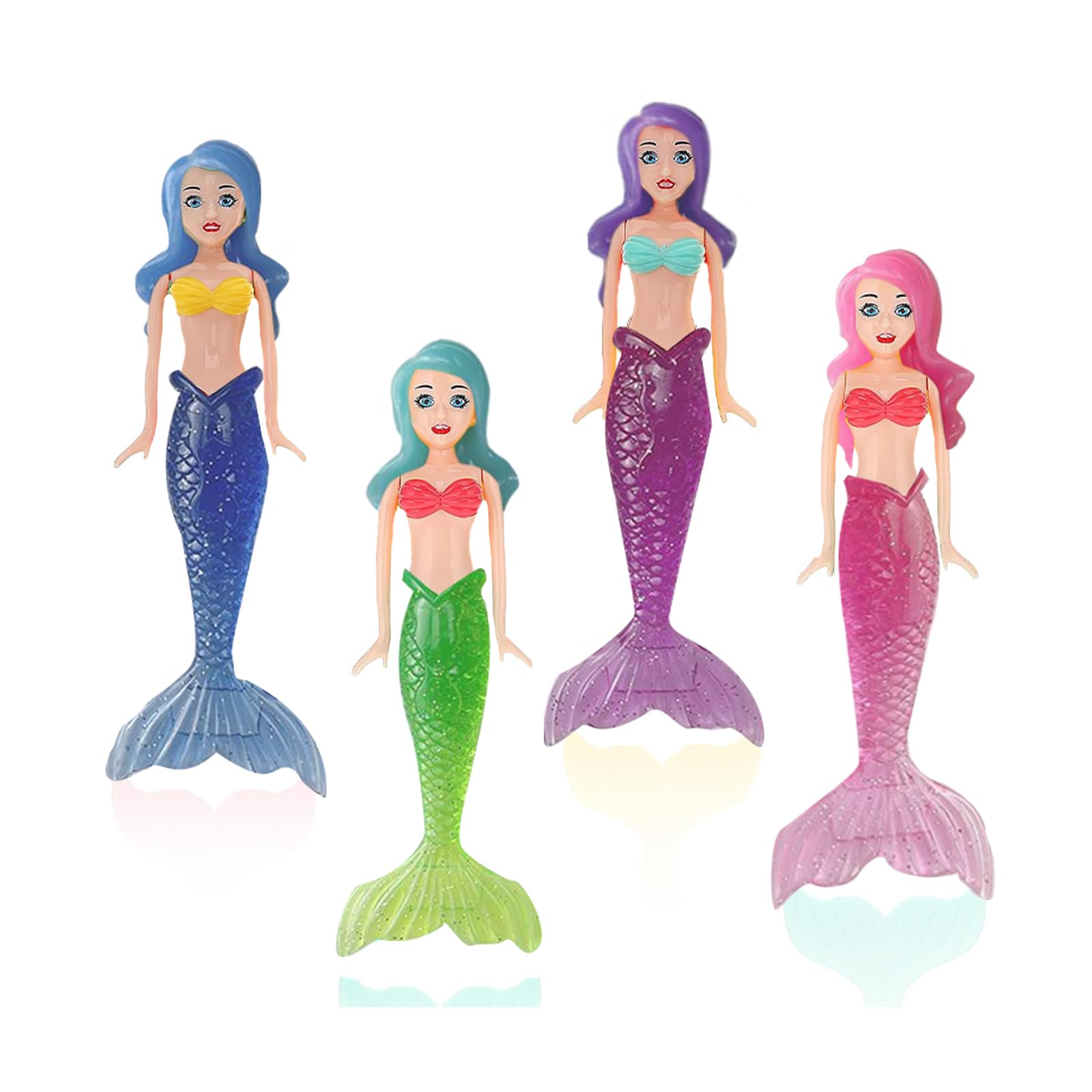 4Pcs Mermaid Diving Toys for Swimming Pool - Sinking Sinkers for Kids 7-12, Underwater Training Toys for Girls Boys Pool Games