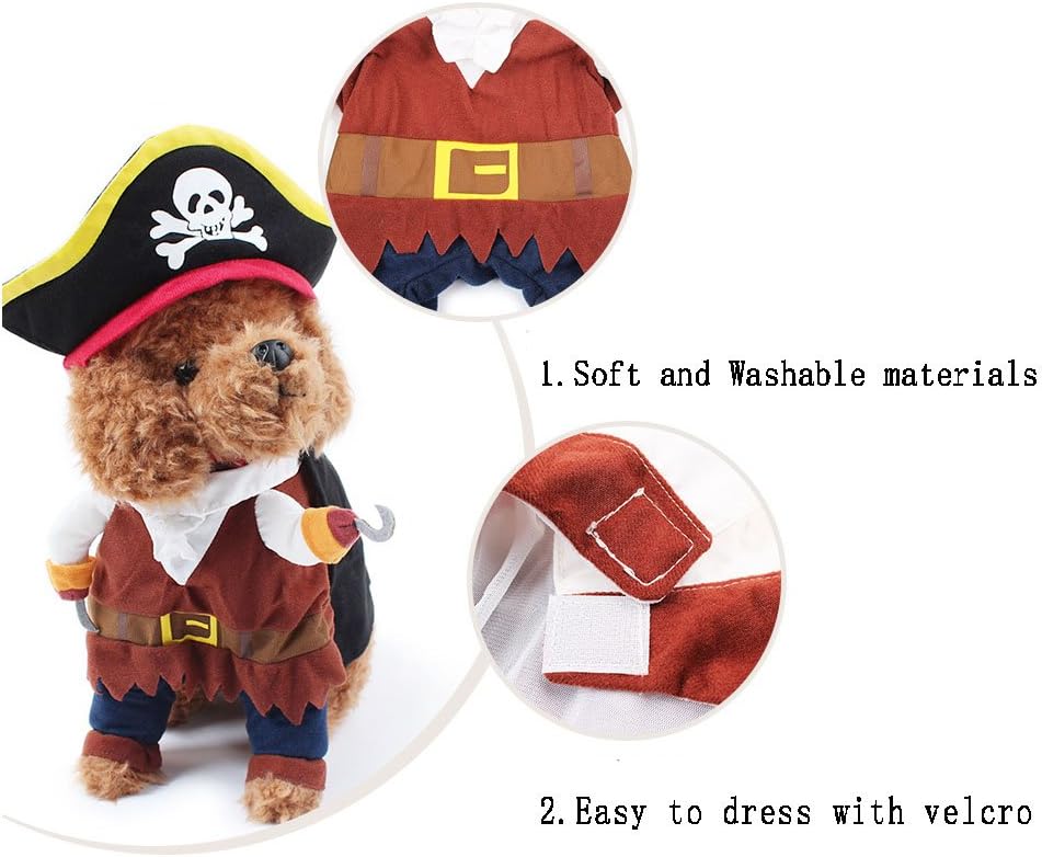DELIFUR Pet Dog Costume Pirates of The Caribbean Style Cat Costumes(S), Small - Image 4