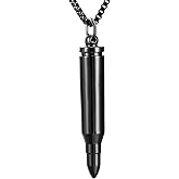 XSMZB Urn Necklaces for Ashes Bullet Container Pendant Stainless Steel Keepsake Holder Ashes for Pet Human Memorial Cremation Jewelry for Men Women