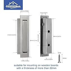 HOMOTEK Recessed Pocket Door Pull Handle, Edge