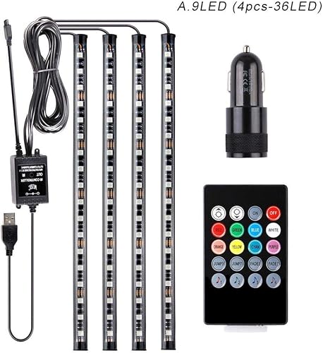 Download Bloomma Lumières De Bande De Voiture LED Réglées par APP Control, Inclus Chargeur de Voiture,36/48/72 LED Lumières intérieures de Voiture,Musique activée par Le Son PDF