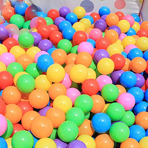 Olymstore 100/200pcs Colorful Ball Fun Soft Plastic Ocean Ball Baby Kid Toy Swim Pit Toy (5.5 cm-100 pcs)