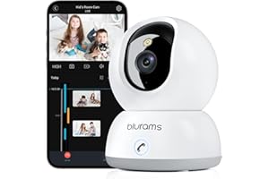 blurams Indoor Security Camera, 2K Pet Camera with Phone App, 360° PTZ Cam Surveillance Interieur, One-Touch Call, Free Human