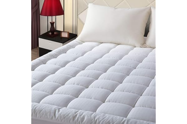EASELAND Queen Mattress Pad, Extra Thick Cooling Pillow Top Mattress Topper | 400TC Cotton Top,8-21"Deep Pocket, Breathable &