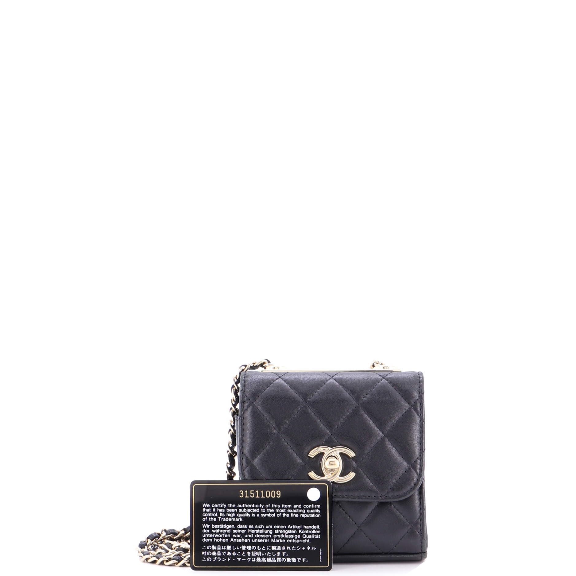CHANEL Pre-Loved Trendy CC Clutch with Chain Quilted Lambskin Small, Black