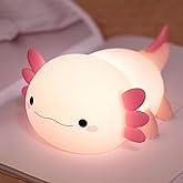 FAMIDUO Axolotl Lamp,Cute Axolotl Night Light,Dimmable Silicone Animal Nursery Night Light,Adorable Rechargeable Squishy Novelty Bedside Touch Lamp,Baby Room Decor, Axolotl Gifts for Kids/Girls