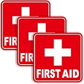 3PCS First Aid Sign Sticker for Home, 5.5IN Self-Adhesive Waterproof | First Aid Decals for First Aid Boxes, Emergency First Aid Kit Supplies for Car, Office or Business