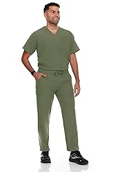 Hey Collection Men Stretch Scrubs Set V-Neck Scrub