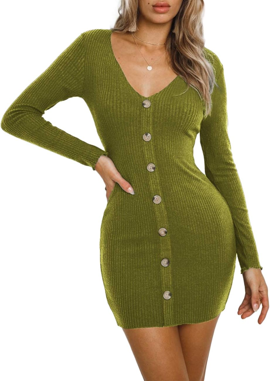 long button down sweater dress