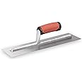 MARSHALLTOWN QLT Concrete Finishing Trowel, 14 x 4 Inch Carbon Steel Blade, Soft Grip Handle, FT144
