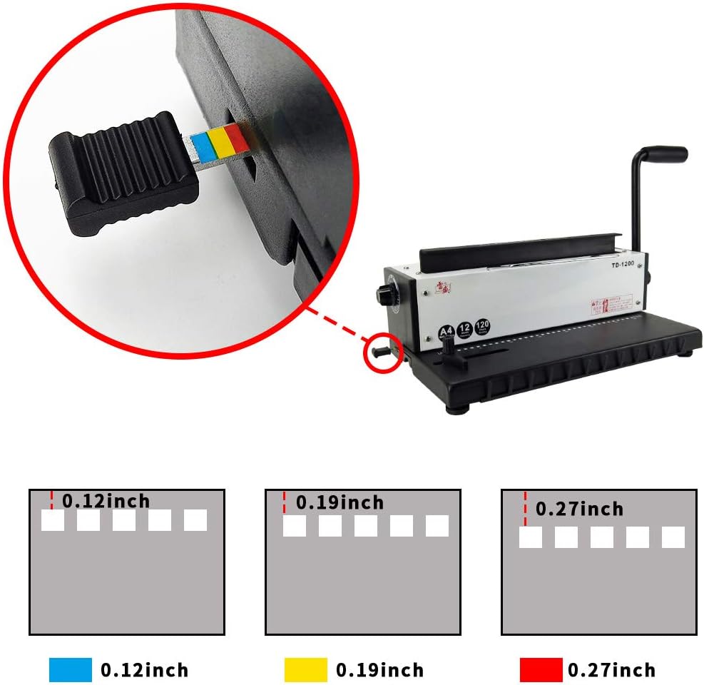 Rayson TD1202 Binding Machine, 3:1 Pitch Wire Binding Machine, Punch 10 Sheets/Bind 120 Sheets with Sturdy Metal Construction : Office Products