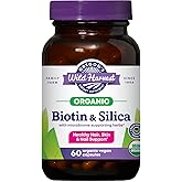 Oregon's Wild Harvest Biotin & Silica – USDA Certified Organic, Vegan Capsules for Hair, Skin & Nail Support with Microbiome-Supporting Herbs – Non-GMO, 60 Count
