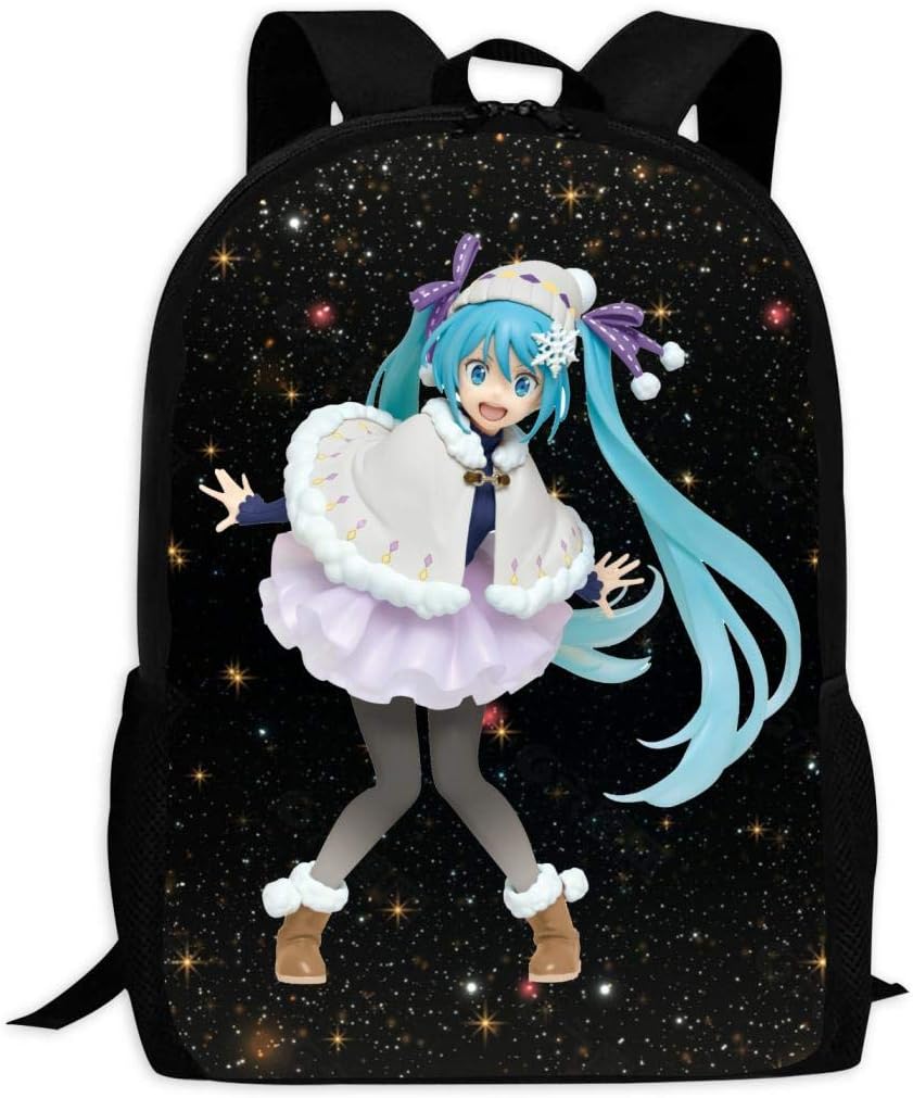 Childrens School Backpack,Cool 3D Print Anime V-ocalo-id,Book Bags Shoulder Bag for Boy Girl