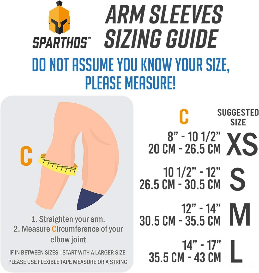 Sparthos Arm Compression Sleeves - Aid in Recovery and Support Active Lifestyle - Innovative Breathable Elastic Blend: Sports & Outdoors
