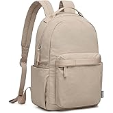 G4Free Small Nylon Backpack for Women Men, Lightweight Backpack Daypack for Travel Work Hiking, Khaki