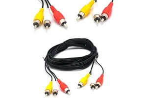 PARDARSEY Padarsey RCA 10FT Audio/Video Composite Cable DVD/VCR/SAT Yellow/White/red connectors 3 Male to 3 Male