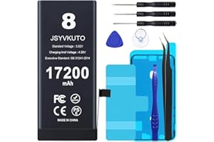JSYVKUTO 17200mAh Battery for iPhone 8/8G, New 0 Cycle Upgraded Higher Capacity Replacement Battery for iPhone 8/8G with Full Set Repair Tool Kit, Model A1863 A1905 A1906