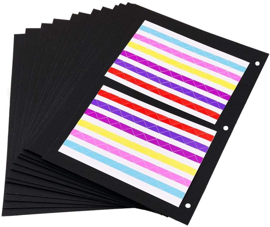 ThxMadamScrapbooking Black Paper 26x21.5CM,20 Sheets Extra Refill Pages Photo Book Blank Paper for Scrapbook DIY Photo Album Guest Book Memory Notebook 27x24CM(10.6"x 9.4") for Brown/Black Album L