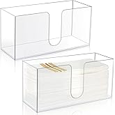 Mumufy 2 Pcs Acrylic Fold Paper Towel Dispenser Countertop Napkins Dispenser Napkin Holder Multifold Disposable Acrylic Paper Towel Holder for Z or C Fold (Clear)