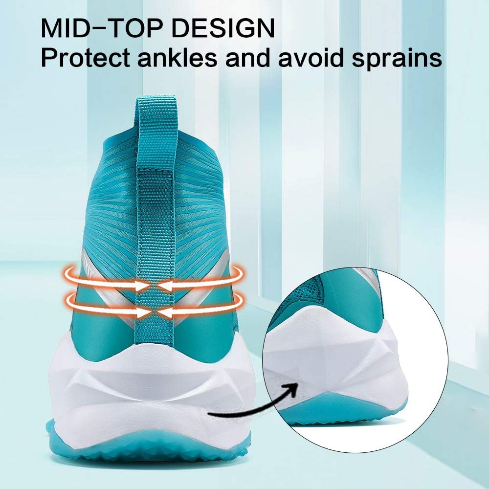  | VITUOFLY Kids Basketball Shoes Boys Air Cushion Sneakers Girls Mid Top School Training Shoes Non-Slip Outdoor Sports Shoes Comfortable Boys Running Shoes Durable Little Kid/Big Kid | Basketball